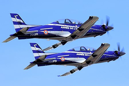 La patrouille acrobatique Mustang X-Ray de l'Armée de l'air française au Royal International Air Tattoo 2022.