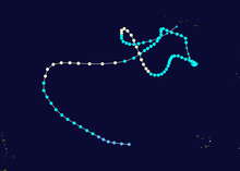 Track of a long-lived hurricane in the eastern Atlantic