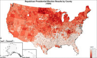 Map of Republican presidential election results by county