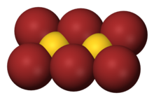 Space-filling model of gold(III) bromide