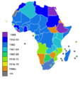 Image 17The international community grew in the second half of the century significantly due to a new wave of decolonization, particularly in Africa. Most of the newly independent states, were grouped together with many other so called developing countries. Developing countries gained attention, particularly due to rapid population growth, leading to a record world population of nearly 7 billion people by the end of the century. (from 20th century)