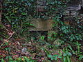 Detail of an opening in the gable end of the old mill.