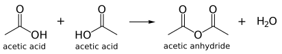 Phản ứng tạo acetic anhydride từ acid acetic