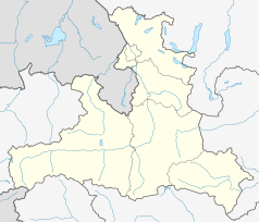 Mapa konturowa kraju związkowego Salzburg, u góry znajduje się punkt z opisem „Henndorf am Wallersee”