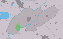 Lokaasje Nijetrine (grien) yn de gemeente Weststellingwerf