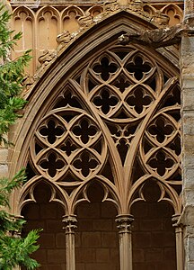 Detalle del claustru de la catedral de Pamplona.