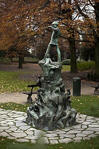 Statue in Egmont Park, Brussels, Belgium