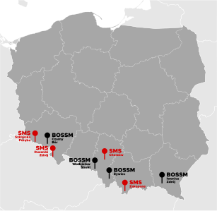 Mapa SMS-ów i BOSSM-ów PZBiath.