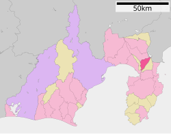 三島市在靜岡縣的位置