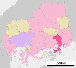 Onomichin sijainti Hiroshiman prefektuurissa