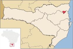 Localização de Massaranduba em Santa Catarina