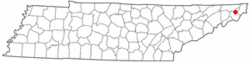 Location of Watauga, Tennessee