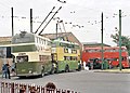 Typische britische Doppeldecker im Black Country Living Museum