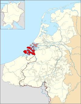 Het Graafschap Zeeland rond 1350.