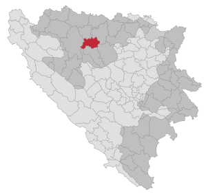 Lage der Gemeinde Čelinac in Bosnien und Herzegowina (anklickbare Karte)