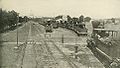 Locomotives were massed within the defense lines of Washington DC to prevent them from falling into Confederate hands. The newly-finished Capitol Building is visible in the distance.