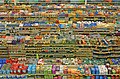 Image 1Aisles of packaged food in a Fred Meyer hypermarket in Portland, Oregon. A hypermarket is a combination of a supermarket and a department store.