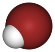 Spacefill model of hydrogen bromide