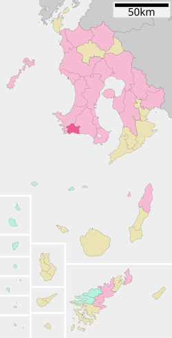 Makurazakin sijainti Kagoshiman prefektuurissa