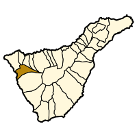 Localisation de Santiago del Teide dans l'île de Tenerife.