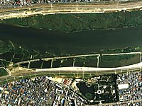 淀川城北地区の航空写真。 （1985年撮影） 国土交通省 国土地理院 地図・空中写真閲覧サービスの空中写真を基に作成。