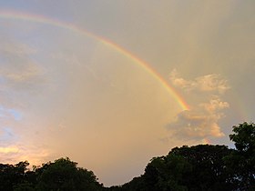 A double rainbow in Ampara, Sri Lanka.