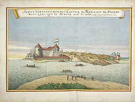 Kaart van Elmina, uit Atlas van der Hem (ca. 1665-1668)