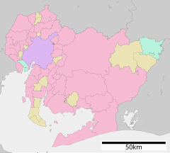 愛知県立豊川工科高等学校の位置（愛知県内）