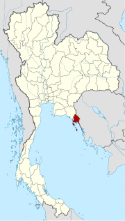 Karte von Thailand mit der Provinz Trat hervorgehoben