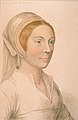 Unknown woman engraved as Catherine Howard, 1797, Francesco Bartolozzi after Hans Holbein[59]