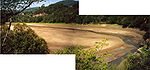 Barrage asséché sur le Gardon en France durant la canicule de 2003