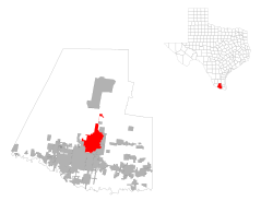 Location of Edinburg, Texas