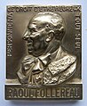 Médaille émise pour le 70e anniversaire de Raoul Follereau en 1973, graveur E.J. Belloni. Recto