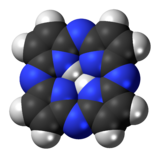 Space-filling model of the porphyrazine molecule