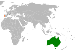 Lage von Australien und Portugal