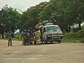 Minicar de transport interurbain de voyageurs en Côte d'Ivoire, mars 2008