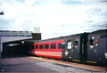 A Virgin trains Mk2 coach at Banbury in 2001. All of Virgin's old slam door stock was scraped in 2003, after safety issues on such carriages. Most are now in private collections or scrapped.