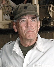 Ermey looking forward at a camera