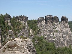 La « petite oie » près de Rathen. Vue depuis le Bastei vers le Nord