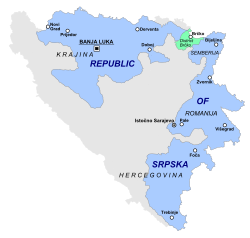 Location o Republika Srpska in Bosnie an Herzegovinae