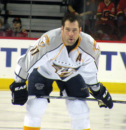 Davida Legwand v dresu Nashville Predators