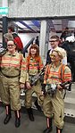 Personer utklädda till figurer från filmen Ghostbusters från 2016 på Stockholmsmässan 2016.