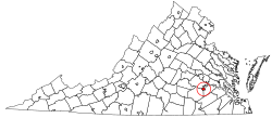 Petersburg highlighted in the Commonwealth of Virginia