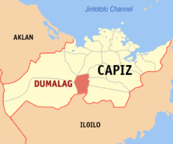 Map of Capiz with Dumalag highlighted