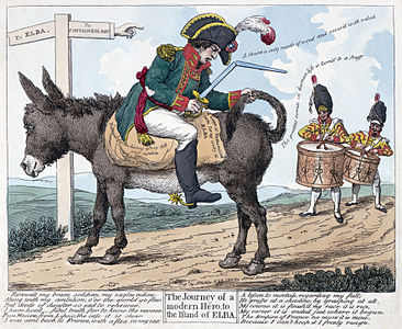 Caricature of Napoleon's exile to Elba