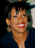 Weltmeisterin Jackie Joyner-Kersee, 1984 Olympiazweite und drei Tage später auch Weltmeisterin im Weitsprung