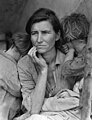 Image 7In Migrant Mother (1936) Dorothea Lange produced the seminal image of the Great Depression. The FSA also employed several other photojournalists to document the depression. (from Photojournalism)