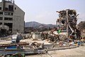 Les ruines de la gare après le tsunami de mars 2011