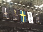 Banderoller med spelare från AIK Ishockey på Hovet 2012.