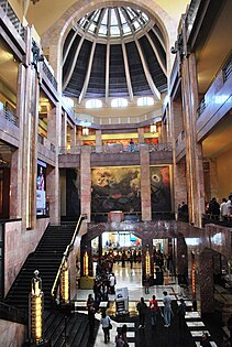 Interior do Palacio de Bellas Artes (Palácio de Belas Artes) na Cidade do México (1934)